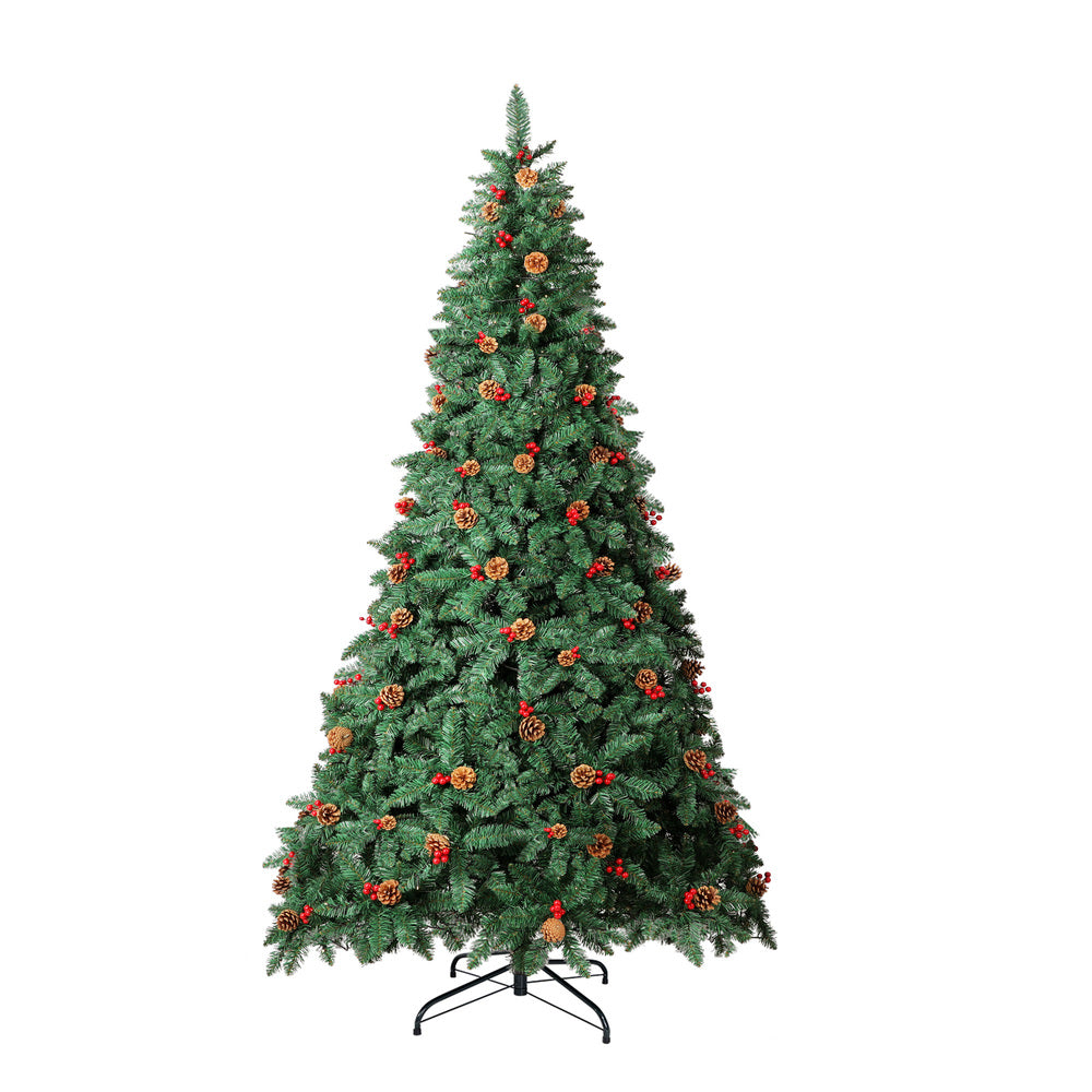 6FT Green Christmas Tree with LED Lights and Pine Cones Decorations