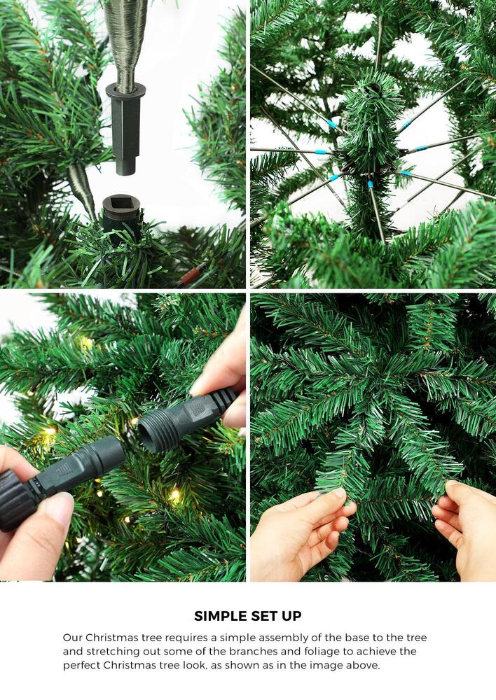 7FT Green Christmas Tree with LED Lights