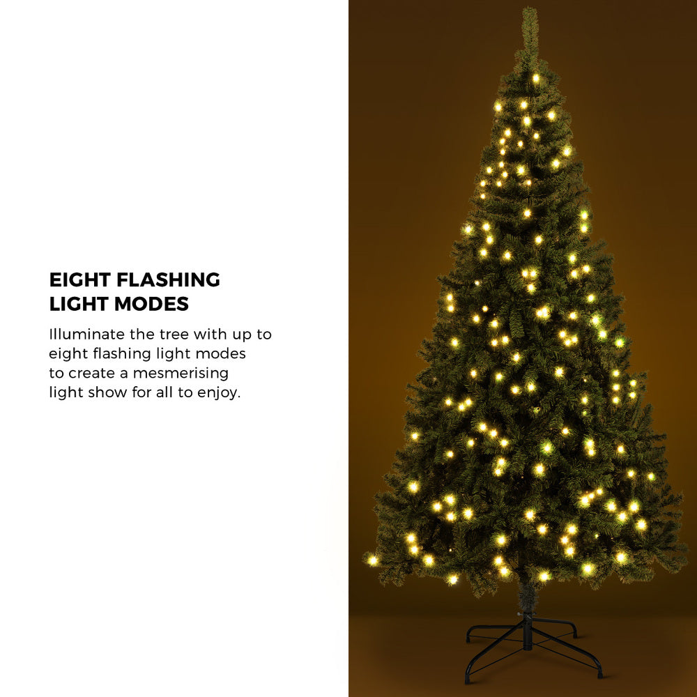 8FT Green Christmas Tree with LED Lights