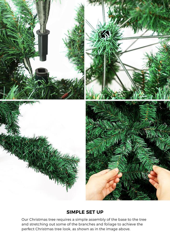 8FT Green Christmas Tree with 1400 Tips