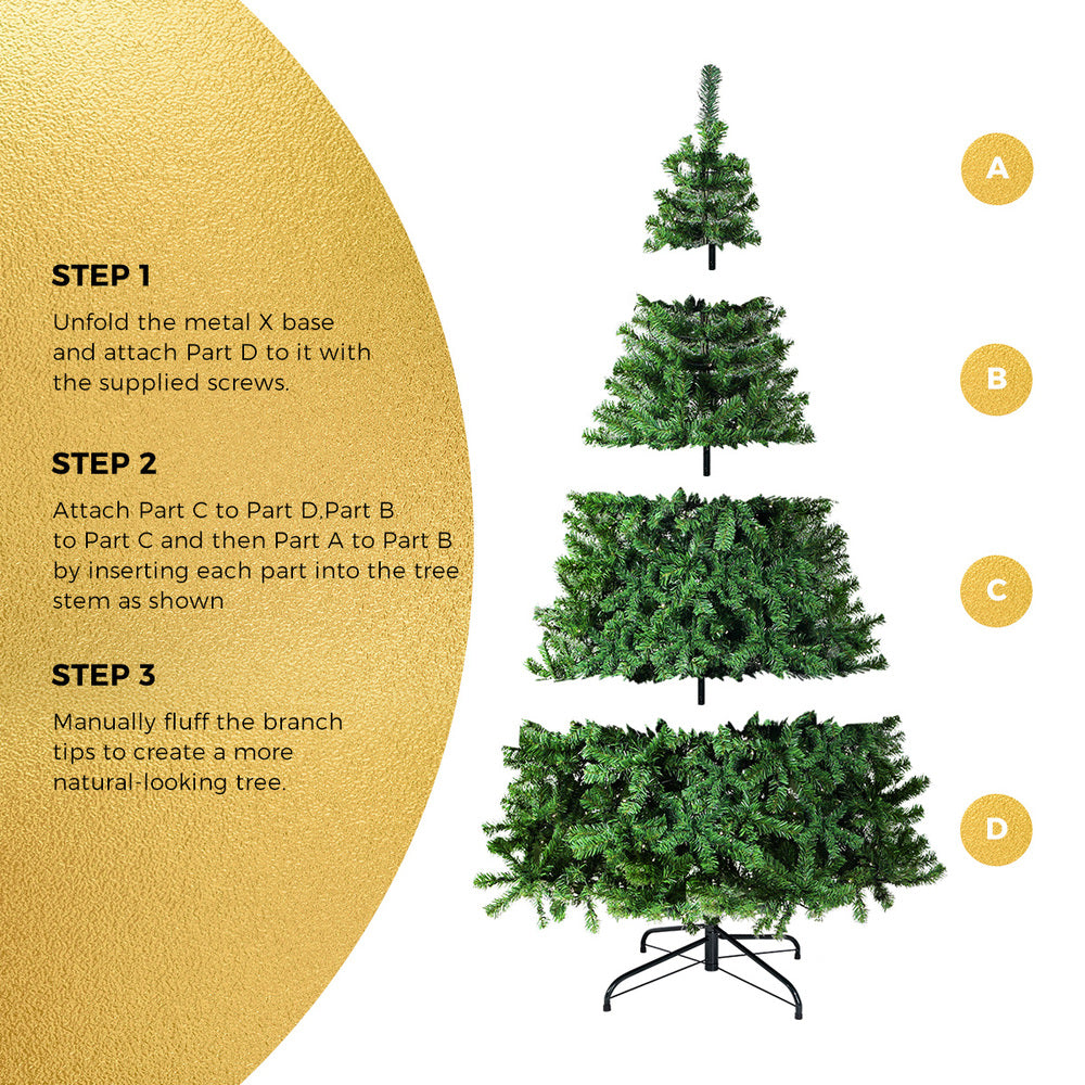 8FT Green Christmas Tree with 1400 Tips