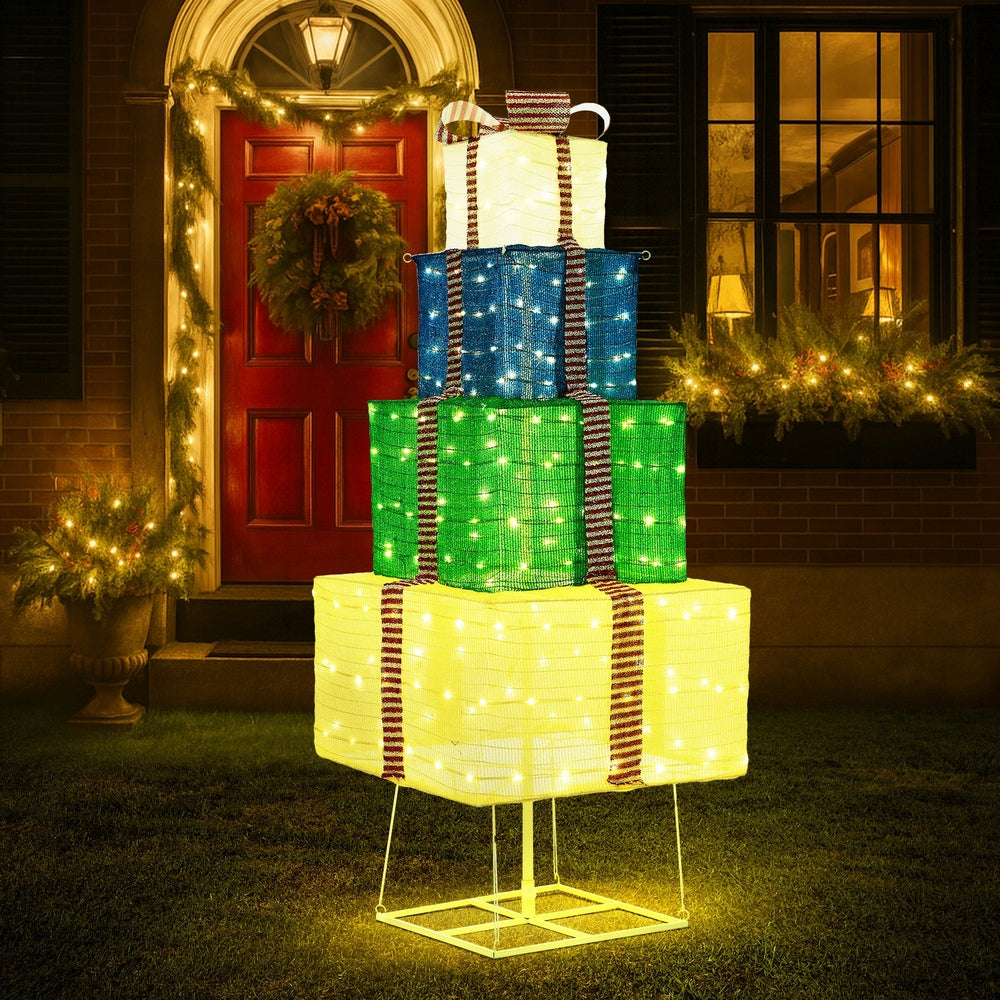 3D LED Christmas Gift Boxes Light with 8 Lighting Effects